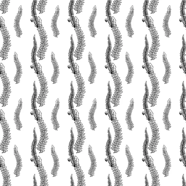 Botanical seamless pattern in vintage style. Various leaves of f — Stock Illustration Botanical seamless pattern in vintage style. Various leaves of f Stock Vector
