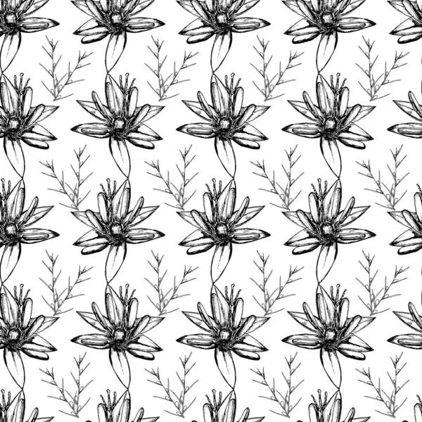 Botanical seamless pattern in vintage style. Various leaves of f — Stock Illustration Botanical seamless pattern in vintage style. Various leaves of f Stock Vector