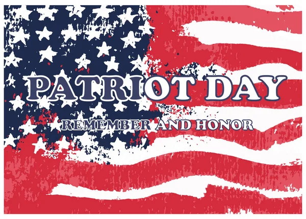 Patriot dag banner met USA vlag. Grunge textuur. Vector illustr — Stockvector