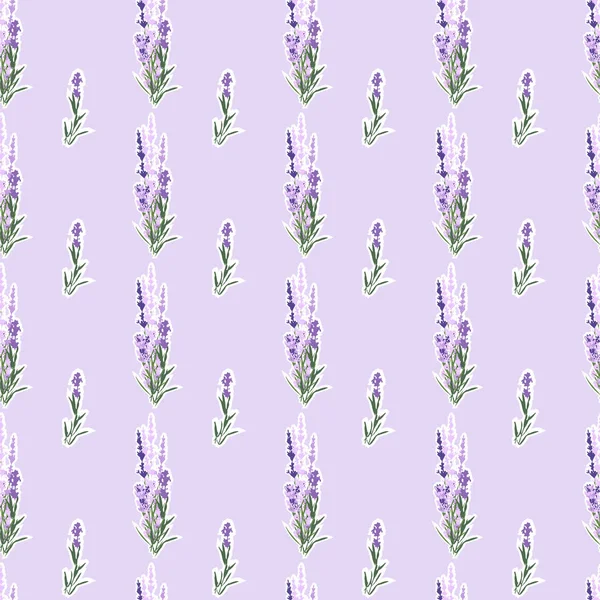 Vektornahtloses Muster Mit Zartem Fliederfarbenen Lavendel Floraler Nahtloser Hintergrund Für — Stockvektor
