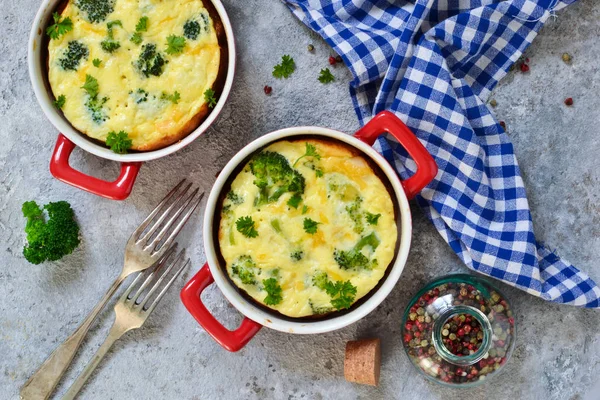 Casseruola Fatta Casa Con Broccoli Formaggio — Foto Stock