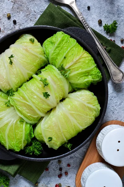 Savoy Cabbage Rolls Meat Rice Vegan Cabbage Rolls — Stock Photo, Image