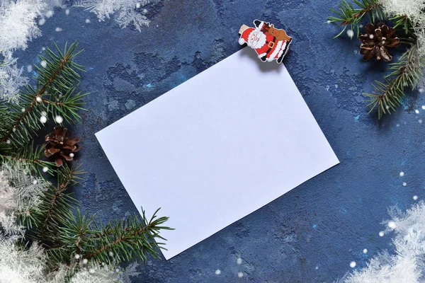 Letter to Santa. Christmas card with decorations with space for text.