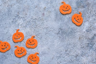 Cadılar Bayramı dekoru. Metin için yer ile kabak ile Halloween kartı