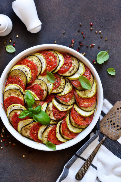 Ratatouille - a traditional vegetable dish of French cuisine. 