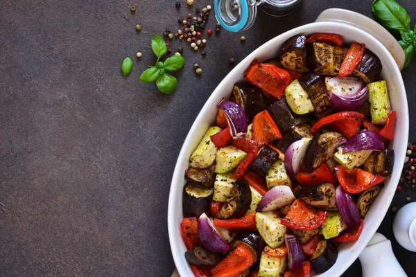 Oven Roasted Vegetables: zucchini, eggplant, tomatoes, paprika.