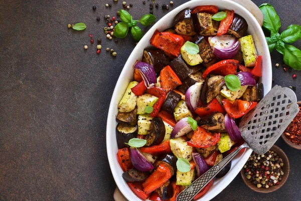 Oven Roasted Vegetables: zucchini, eggplant, tomatoes, paprika.