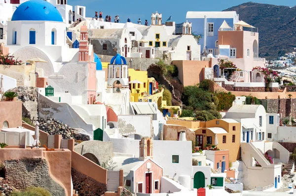 Schöner Blick Auf Die Weiße Stadt Auf Der Insel Santorini lizenzfreie Stockbilder