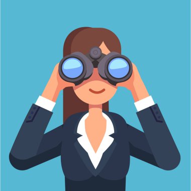 Business woman looking searching for a job clipart