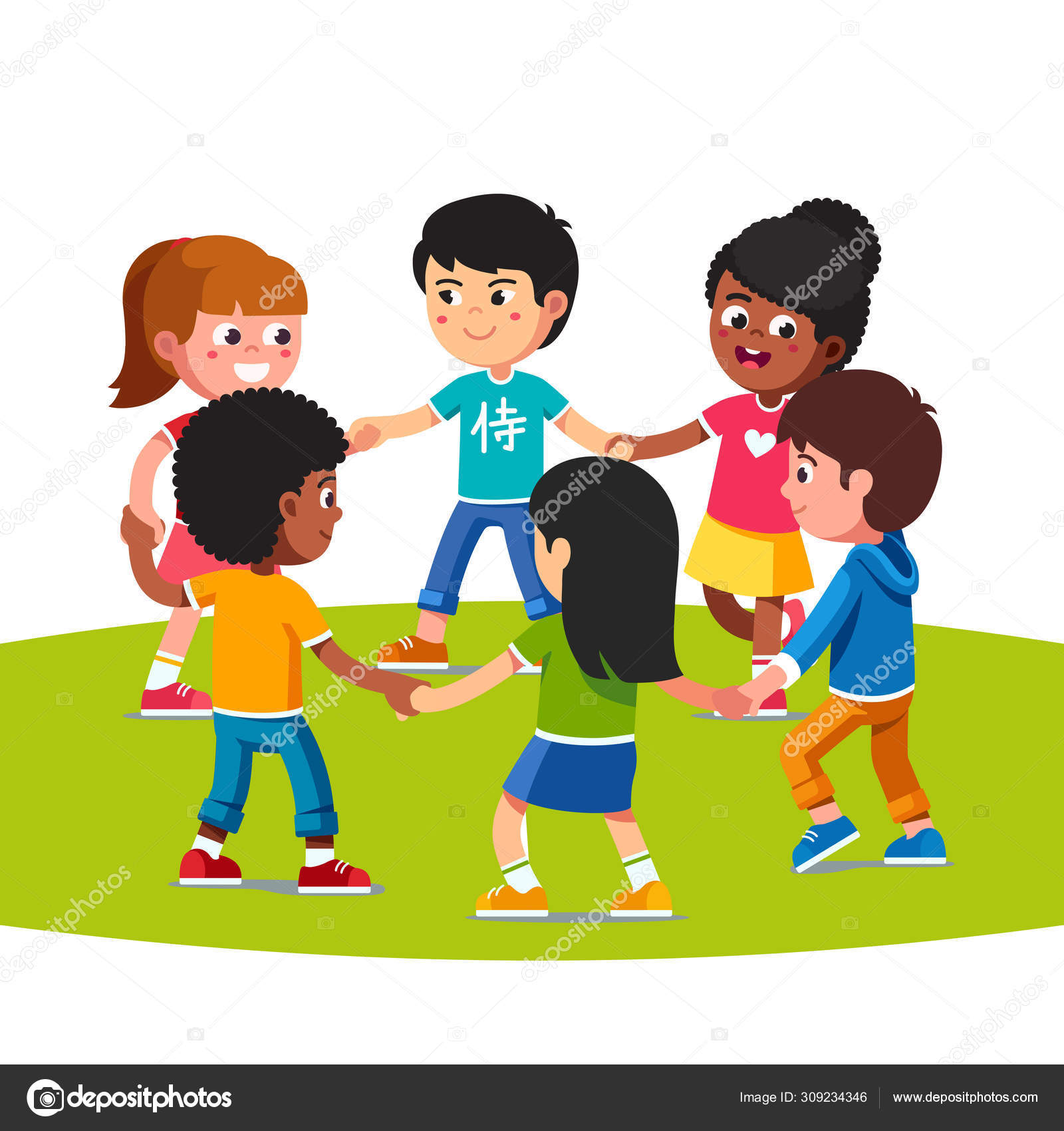 Multiracial children playing together