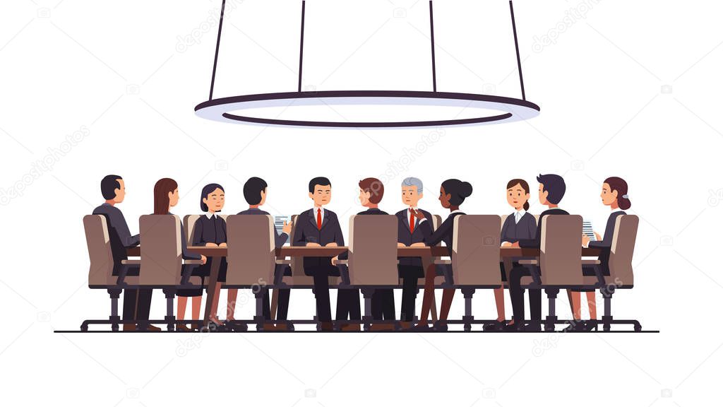 Politicians group authority sitting at round table