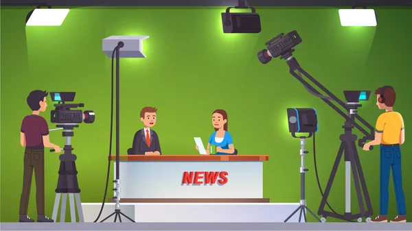 TV live news show host video interview — Stock Vector