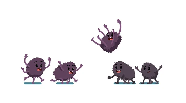 Scared bacteria running away. Medicine and hygiene Stock Vector