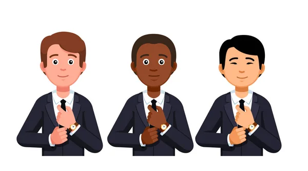 Hommes d'affaires, équipe de gens d'entreprise ethnique diversifiée — Image vectorielle