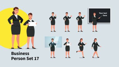 Set of senior business professor woman poses