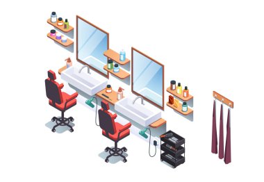 Kadın güzellik salonu iç dizaynı sandalyeli