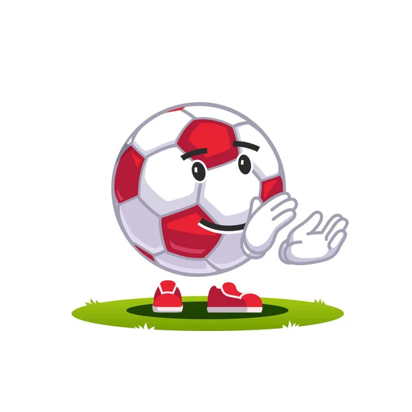 Cartoon soccer football fan character clapps hands — Stock Vector