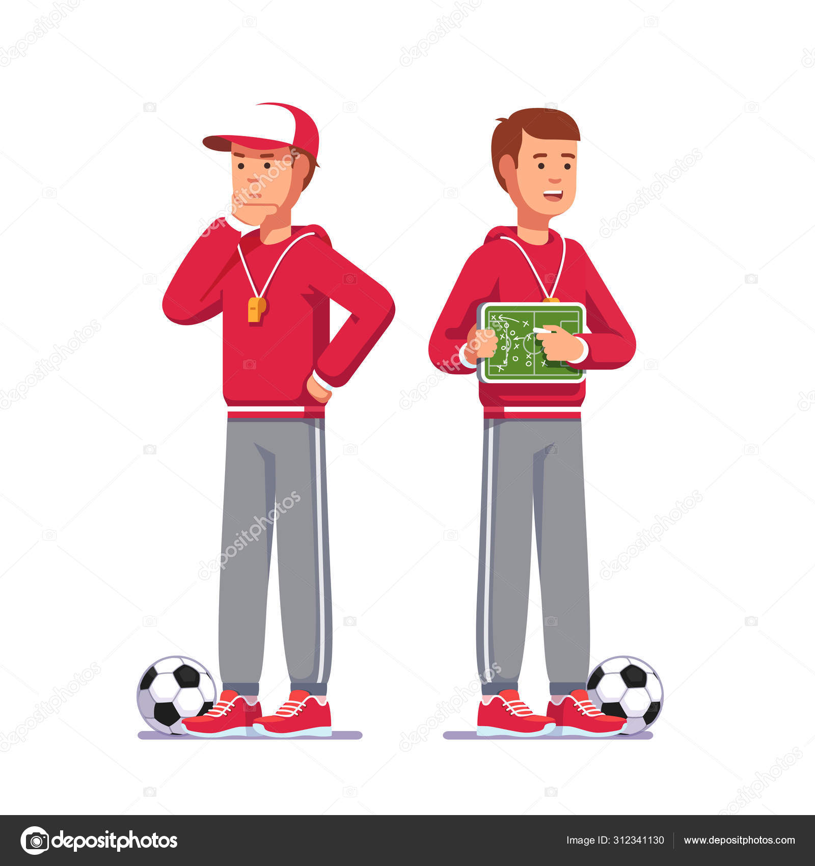 Soccer coach man drawing game plan on chalk board Stock Vector Image by  ©IconicBestiary #312341130