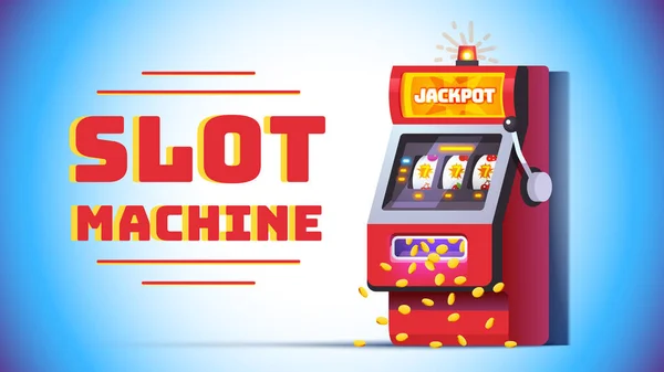 Slot machine jackpot vincere poster. Bandito con un braccio solo — Vettoriale Stock