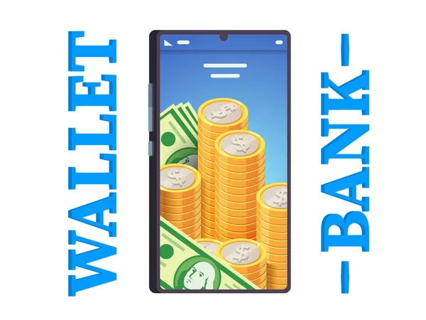 Moderna app digitale online di telefonia mobile banking — Vettoriale Stock