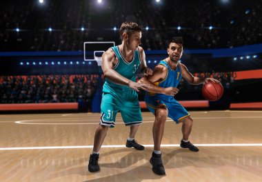 hücum sırasında iki basketbol oyuncuları