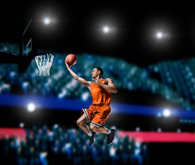 basketbol arenada dunk Slam yapma basketbolcu