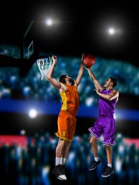 basketbol oyuncusu atış havada engelliyor