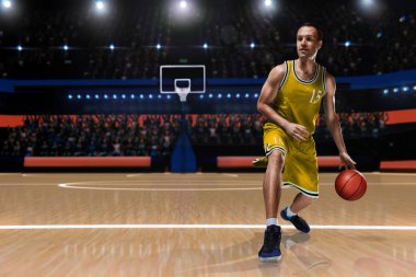 basketbolcu basketbol oyun üzerinde eylem