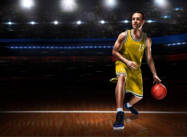 basketbolcu basketbol oyun üzerinde eylem