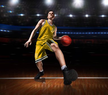 basketbolcu basketbol oyun üzerinde eylem