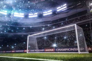 arka plan 3d render insanlar ile futbol hedefi