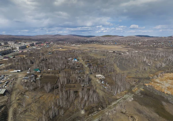 Cidade muito suja de Karabash. Aviação — Fotografia de Stock