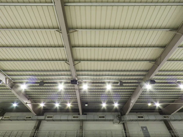 Light on roof of modern storehouse — Stock Photo, Image