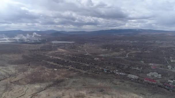 Panorama Dari Kota Karabash Sebuah Kota Dengan Satu Lantai Rumah — Stok Video