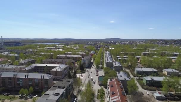 Vista Aérea Calle Central Pueblo Provincial Con Casas Dos Cinco — Vídeo de stock