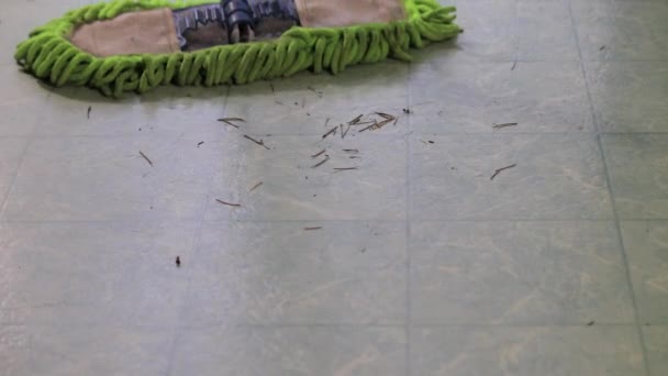 Lenoleum 床がほこりをかぶっています。 — ストック動画