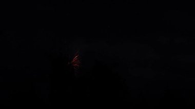 Biraz ağaçların arkasında gizli havai fişek