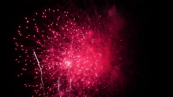 Nuvem de fogo de artifício vermelho — Vídeo de Stock