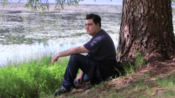 나무 아래 편안한 남자 — 비디오