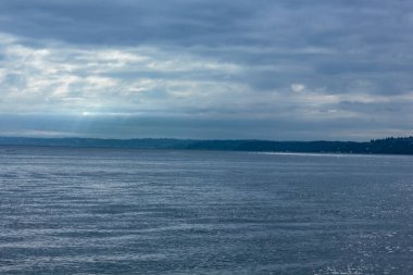 mavi sabah bulutlar gümüş güneş ışığı Puget ses düşmek izin