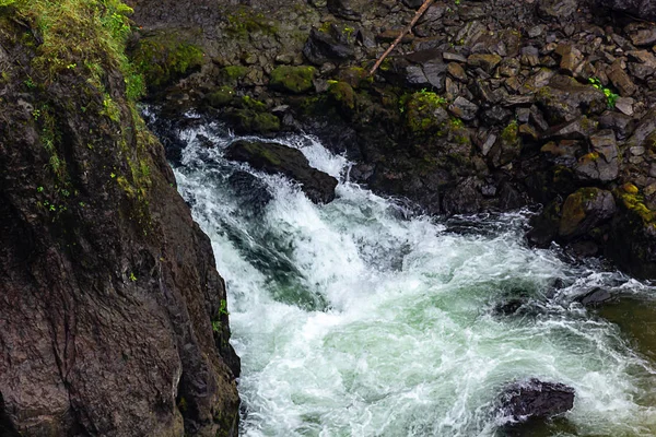 White water door een smalle kloof in washington — Stockfoto