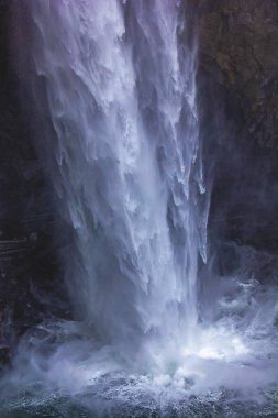 mavi ve beyaz su yaprak sisin içinde puslu gününe denk