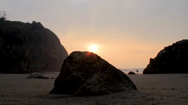 Zonsondergang op een strand — Stockvideo