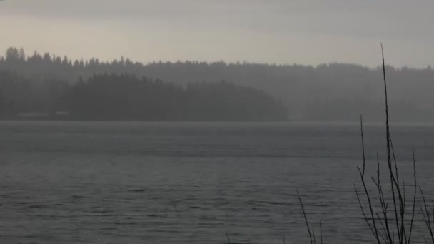 Puget sound áramlás tacoma közelében viharos napon vizei — Stock videók