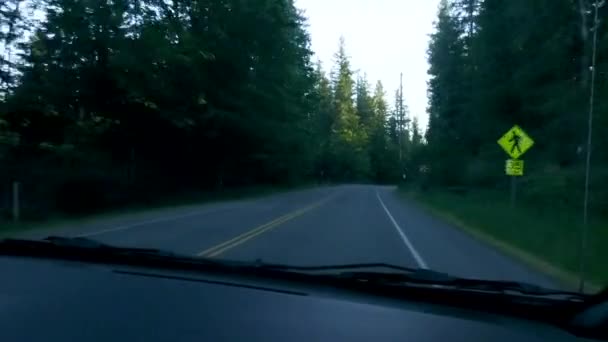 Driving along country road with dirty windshield — Stock Video