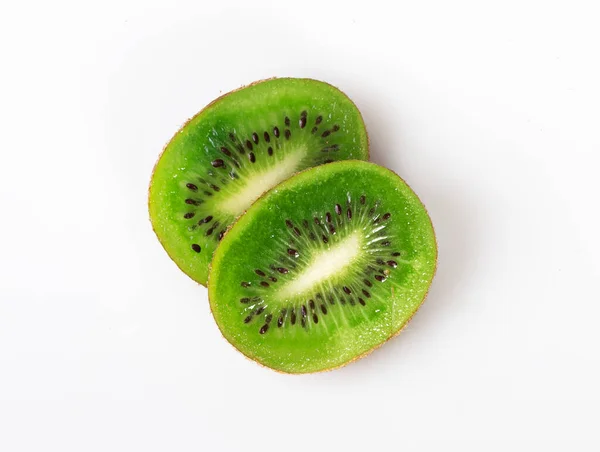 Rebanadas Kiwi Aisladas Sobre Fondo Blanco —  Fotos de Stock