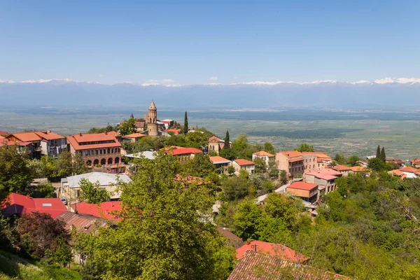 Georgia Sighnaghi Şehir Kafkas Dağları Kakheti Bölgesinde Görüntüleyin — Stok fotoğraf