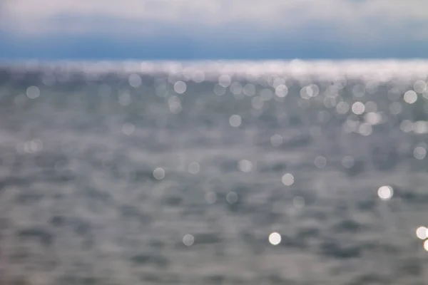 Abstrakte Verschwommene Bokeh Hintergrund Des Blauen Meeres Oder Ozeans — Stockfoto