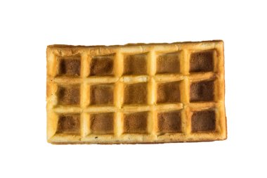 Beyaz arkaplanda izole Belçika waffle 'ı