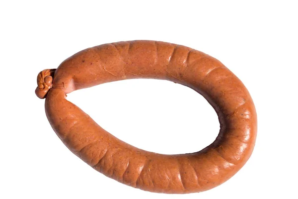 Smoked Sausage Isolated White Background — Stock Photo, Image